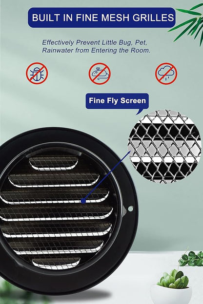 6 Inch Round Air Vent Cover, LouanXpert Stainless Steel Black Soffit Vent Cover - Image 5