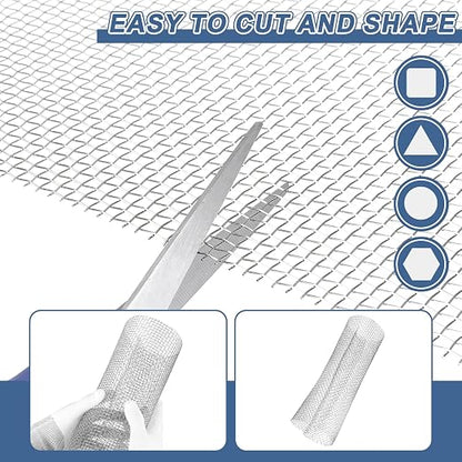 uxcell 6 Mesh 118" x 12" Woven Wire Mesh, 304 Stainless Steel Air Vent Filter - Image 4