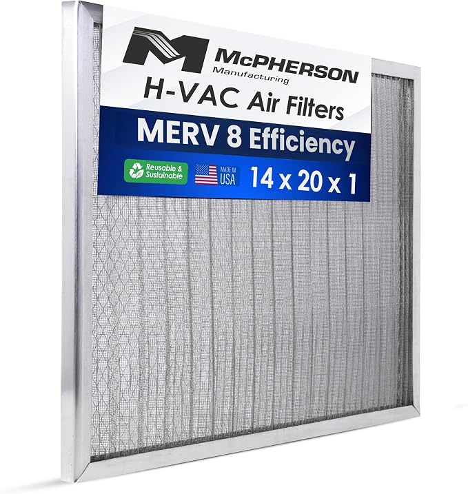 McPherson Reusable Air Filter 14x20x1 | Washable MERV 8 | Made in USA Metal by McPhersonManufacturing