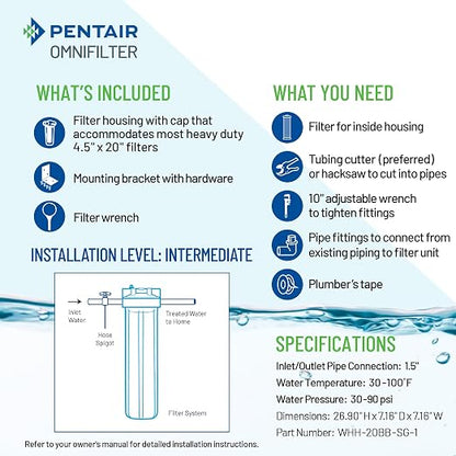 Pentair OMNIFilter Whole Home 20" Heavy-Duty Big Blue Water Filtration System - Image 4