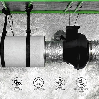 Ventilation Kit, 4 Inch Inline Fan 200 CFM Exhaust Blower, 4 Inch Carbon Fiber - Image 6