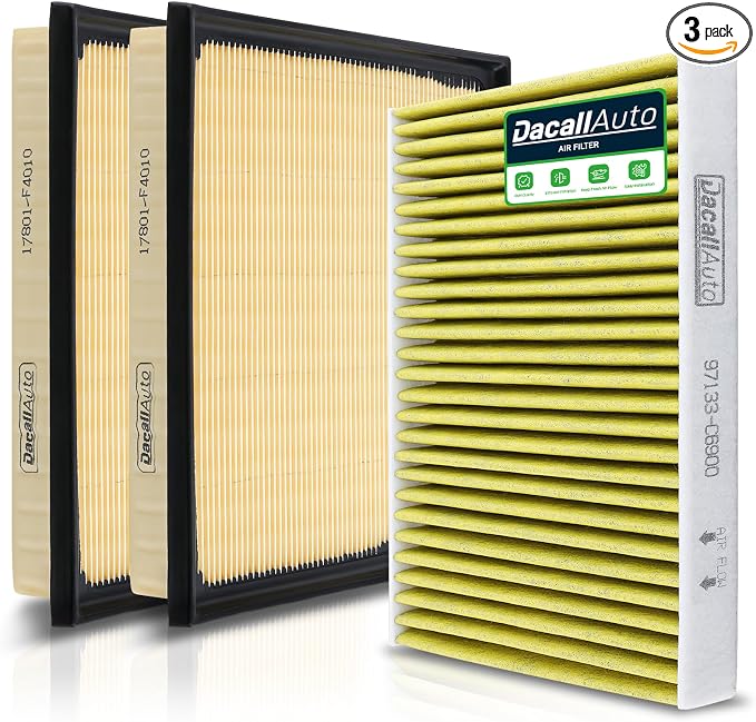 Engine & Cabin Air Filter Set for Toyota Sequoia V6-3.4L, Tundra V6-3.4L. by Dacall