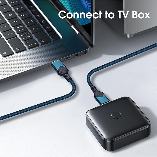 ROFICORD USB 3.0 Male to Male Cable, USB A to USB A High Speed Data Cord Compatible with Hard Disk Drive/Laptop Cooler/Set-top Box/DVD Player/TV/Camera and More (2 FT, Blue)