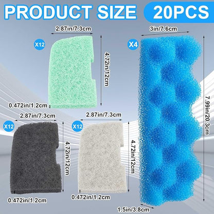 20 Pcs Aquarium Filters Replacement Filter Media Kits Compatible - Image 2