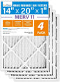 LotFancy 14x20x1 Air Filter MERV 11 4-Pack, Electrostatic Pleated AC Furnace by LotFancy