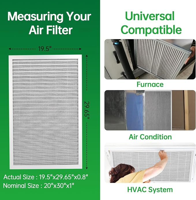 20x30x1 Air Filter Electrostatic Filter Reusable Washable HVAC AC Furnace Filter - Image 4