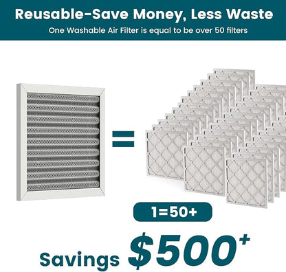 12x12x1 Air Filter-MERV 8, Washable & Reusable Electrostatic Air Filter - Image 2