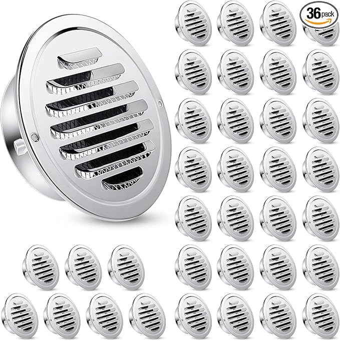 Zonon 36 Pcs Stainless Steel Soffit Vents 4 Inch Round Dryer Vent Cover by Zonon