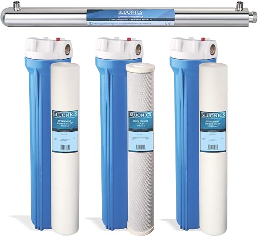 Bluonics Powerful Whole House & Well Water System 55W UV Ultraviolet w/Sediment by BLUONICS