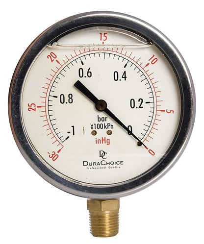 4" Oil Filled Vacuum Pressure Gauge by DirectMaterial