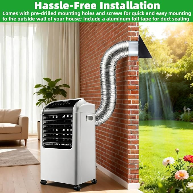 6 Inch Hooded Wall Vent with Mesh and Damper, 6in Dryer Vent Cover Outside - Image 6