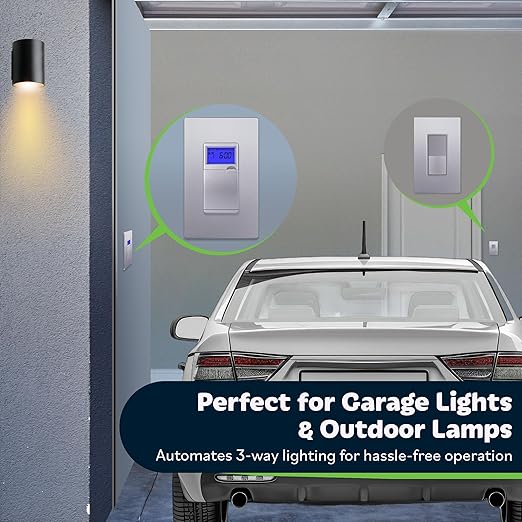 TOPGREENER Digital Astronomic Timer Switch, 7-Day Programmable Sunrise Sunset, Single Pole or 3-Way, Neutral Wire Required, 120VAC, UL Listed, TGT01-H-SV, Silver