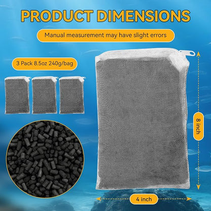 3 Pack 8 Oz Pro-C Aquarium Canister Filter Media Bag - Image 2