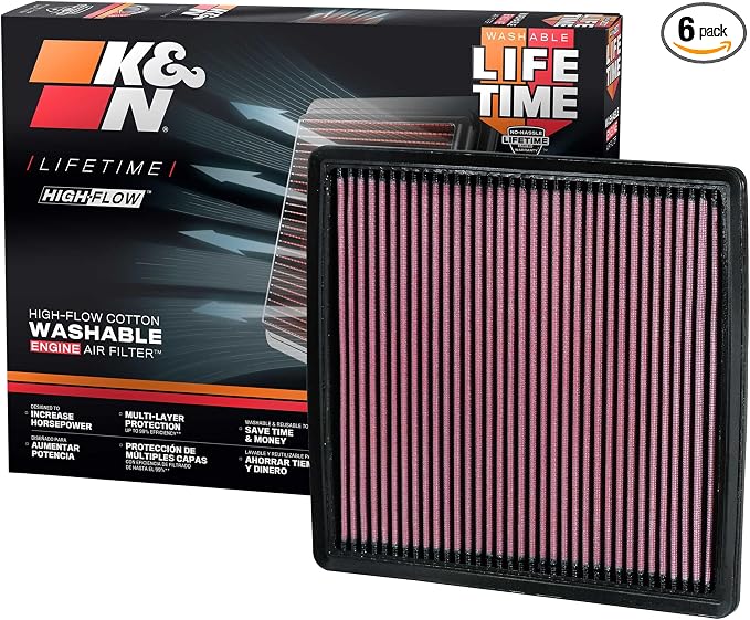 K&N High-Flow Original Lifetime Engine Air Filter:Increase Performance by KNEngineeringInc