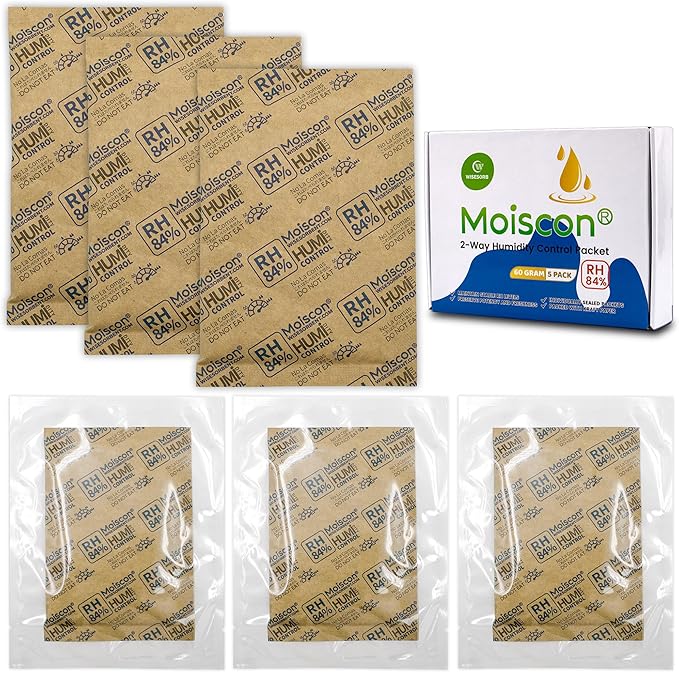 Wisesorb 84% Two-Way Humidity Control Packs for Storing 1 lb – Size 60 – 90 Pack – Seasoning Packets Moisture Control Packets Individually Wrapped, Humidifier Packs for Season Wood Humidifier Boxes