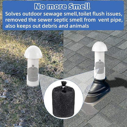 3 Inch Vent Stack Pipe Filter, Sewer Vent Filter Septic Tank Roof Vent Filters - Image 4