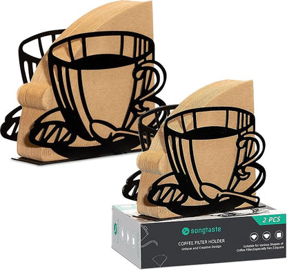 2 PCS Coffee Filter Holder, Coffee Paper Storage Coffee Filter Paper Container by Songtaste
