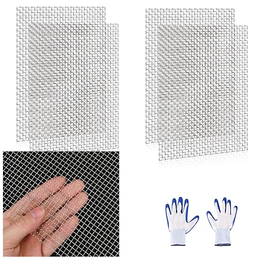 4 Pcs 13x9 5 Mesh 304 Stainless Steel Wire Mesh Sheet, Rustproof Metal Mesh by Unknown