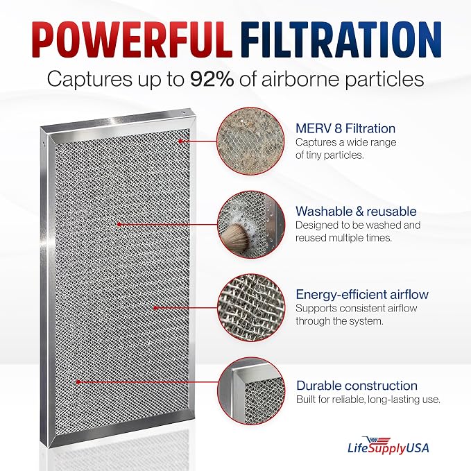 14x25x1 Electrostatic Air Filter, MERV 8, Reusable Furnace AC/HVAC Filter - Image 2