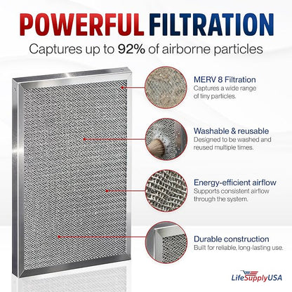 16x25x1 Electrostatic Air Filter, MERV 8, Reusable Furnace AC/HVAC Filter - Image 2