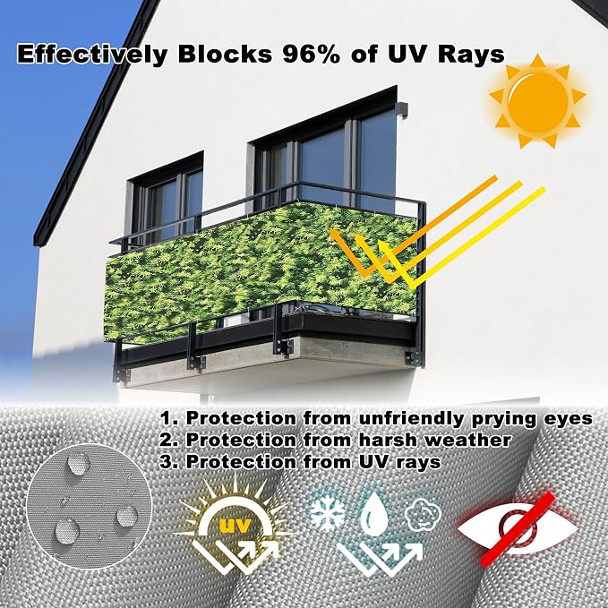 Fence Privacy Screen 4.9' x 26.2' UV Protection Weather-Resistant Privacy - Image 4