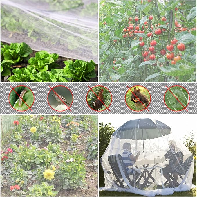 Garden Netting, 2 Pack 10x20Ft Ultra Fine Mesh Netting Pest Barrier Protection - Image 2