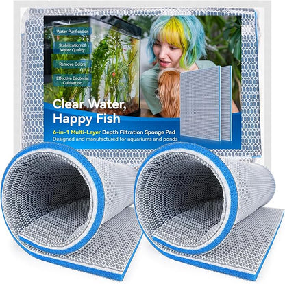Borlech 8-Layer Fast-Acting Aquarium Filter Pad by Borlech