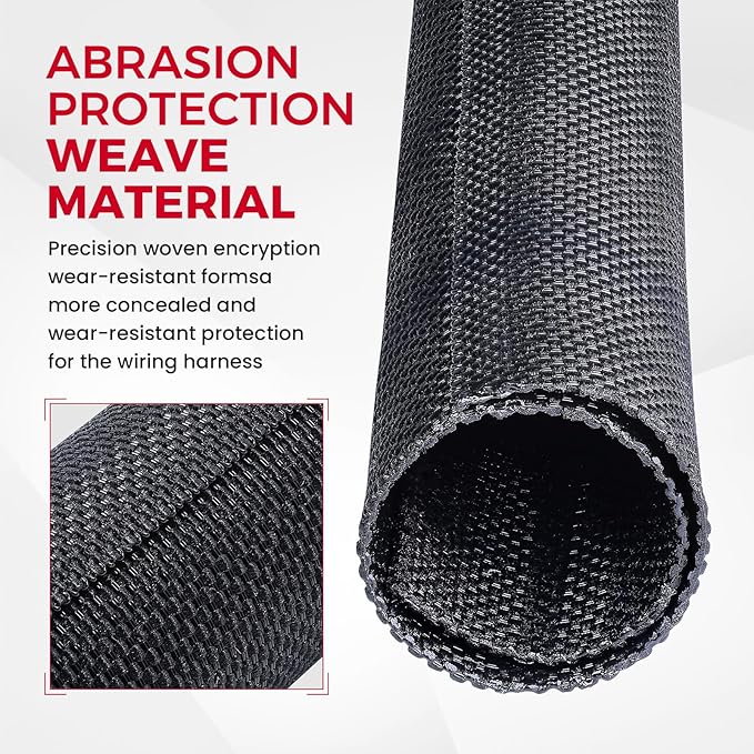 Automotive Wire Sheathing Split Wire Loom Braided Mesh Woven Cable Sleeve for Wires/Cable Cord Protector (1" - 22 Feet)