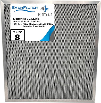 20x22x1 Electro-static Air Filter AC Furnace Filter, Reusable & Washable by PurityAir