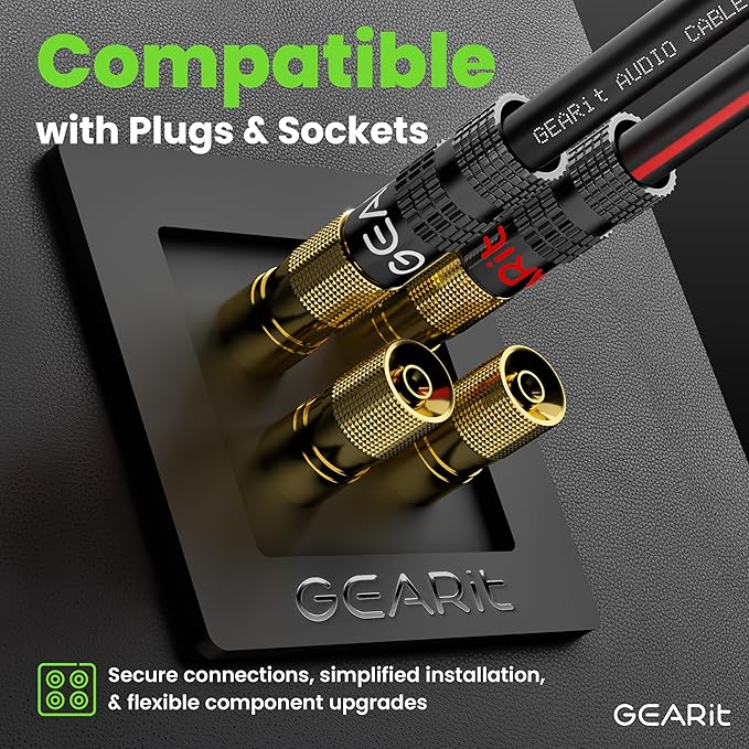 Speaker Wire 16 Gauge, GearIT Pro Series 16/2 AWG Speaker Cable (100 Feet / 30.48 Meters) Great Use for Home Theater Speakers and Car Speakers Black