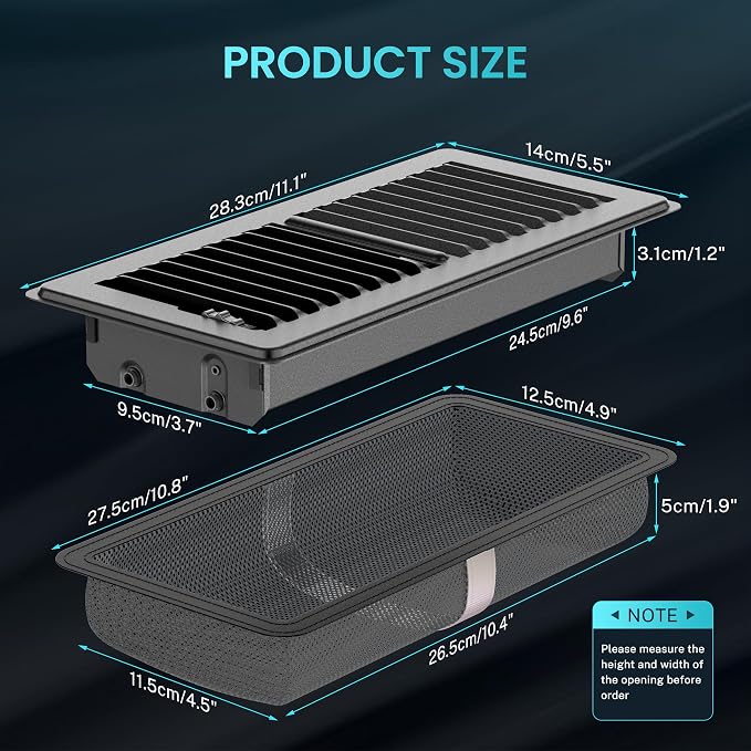 Floor Register 4 x 10 Inch, HG Power 2 Pack Heavy Duty Floor Vent Covers - Image 5