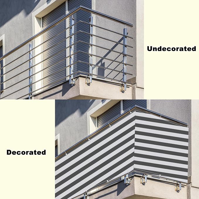 Privacy Fence Screen 2.8' x 6.6' Heavy Duty 165 GSM HDPE Balcony Privacy - Image 8