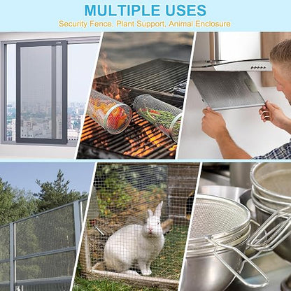 4 Pcs 13x9 120 Mesh 304 Stainless Steel Wire Mesh Sheet, Rustproof Metal Mesh - Image 3