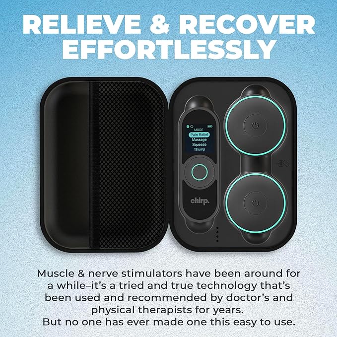 Chirp Halo Wireless Muscle Stimulator – Portable EMS Device for Muscle Recovery, Pain Relief, and Strength Training, Stimulate Muscles for Faster Recovery & Growth (Double)