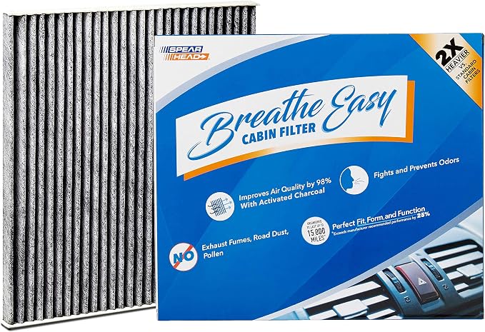 Spearhead Odor Defense Breathe Easy AC & Heater Cabin Filter, Fits Like OEM by SPEARHEAD