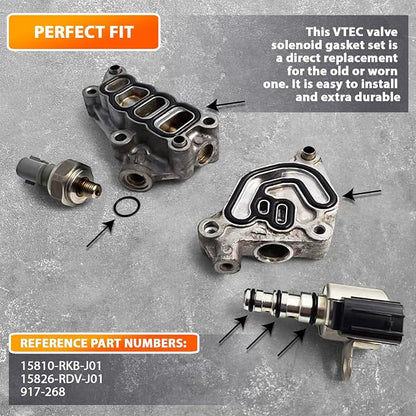 6pcs Head Cylinder Solenoid Valve Gasket Set Replacement - Image 2