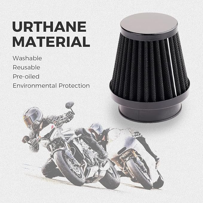 Mtsooning 48mm Motorcycle Air Filter, Clamp-on Intake Pod Cleaner Filter - Image 4