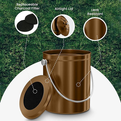 Utopia Kitchen Compost Bin for Kitchen Countertop, 1.3 Gallon Compost Bucket - Image 5