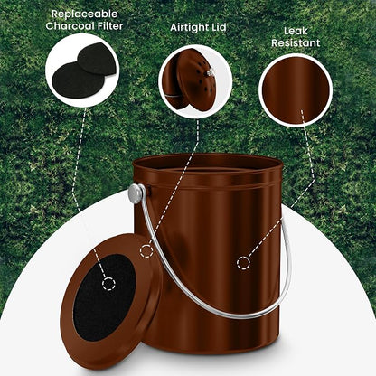 Utopia Kitchen Compost Bin for Kitchen Countertop, 1.3 Gallon Compost Bin for - Image 5
