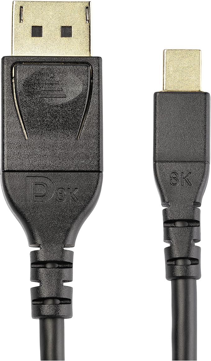 StarTech.com 6ft (2m) VESA Certified Mini DisplayPort to DisplayPort 1.4 Cable - 8K 60Hz HBR3 HDR - Super UHD mDP to DP 1.4 Cord - Slim (34 AWG) Ultra HD 4K 120Hz - Monitor/Video Cable (DP14MDPMM2MB)