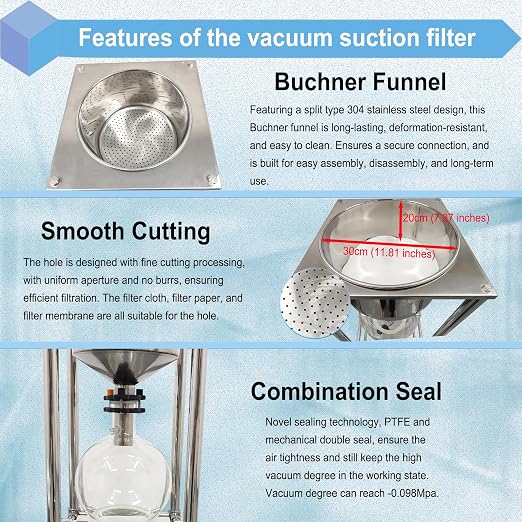 50L Vacuum Filtration System, Negative Pressure Suction Filter - Image 4