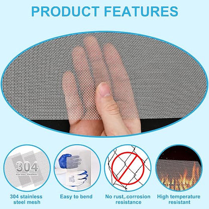 4 Pcs 13x9 20 Mesh 304 Stainless Steel Wire Mesh Sheet, Rustproof Metal Mesh - Image 5