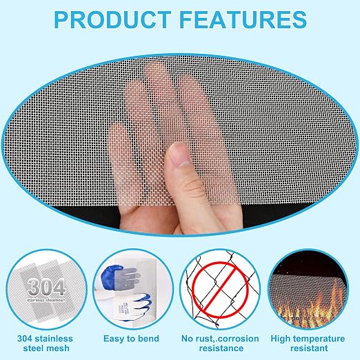 32 Pcs 13x9 20 Mesh 304 Stainless Steel Wire Mesh Sheet, Rustproof Metal Mesh - Image 6