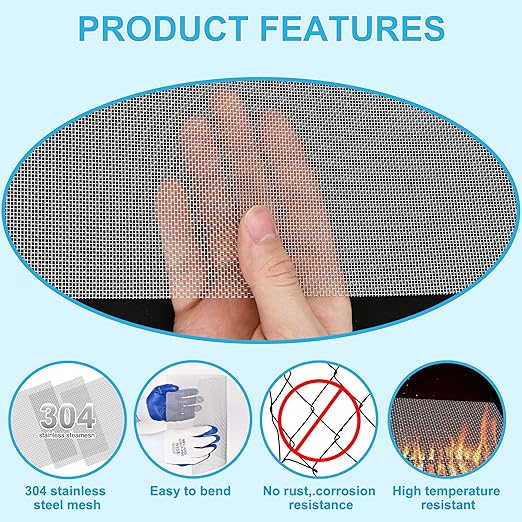 16 Pcs 13x9 20 Mesh 304 Stainless Steel Wire Mesh Sheet, Rustproof Metal Mesh - Image 5