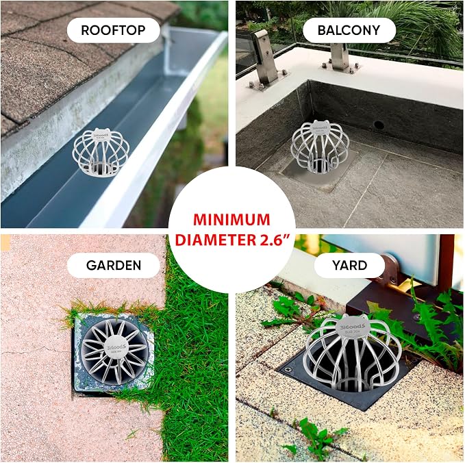 Gutter Guard, 304 Stainless Steel Roof Drain Cover, Anti-Clogging Filter - Image 7