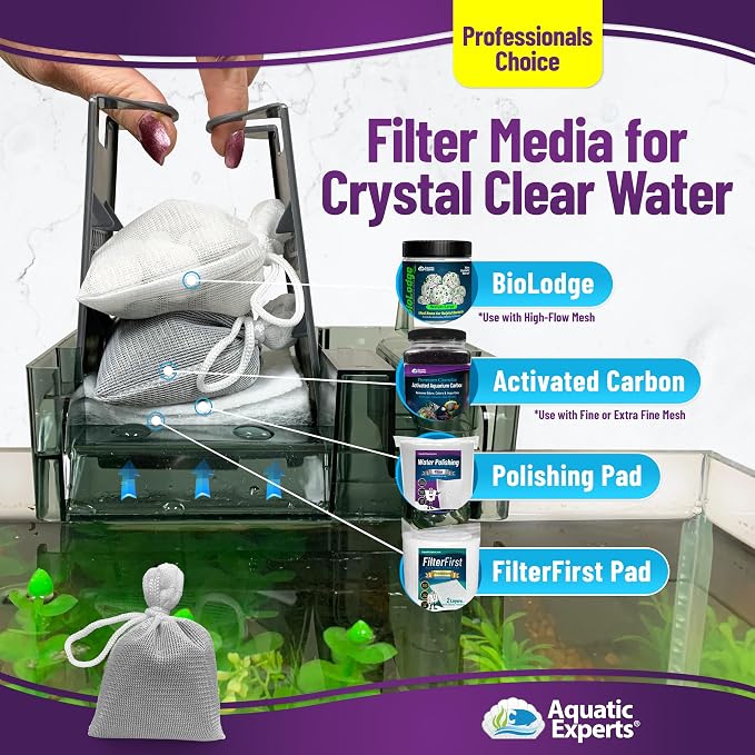 Aquatic Experts Fine Aquarium Media Bag, Durable Drawstring Bags - Image 7