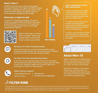 Filter King 16.38x21.5x1 Air Filter | 6-PACK | MERV 13 HVAC Pleated A/C Furnace - Image 6
