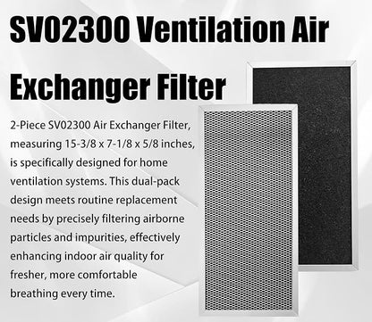 2-Pcs SV02300 Air Exchanger Filter 15-3/8 x 7-1/8 x 5/8 Inches Efficiency - Image 3