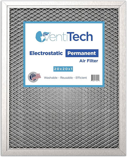 20x20x1 Washable Electrostatic Air Filter. Reusable HVAC & Furnace Air Filter by VentiTech