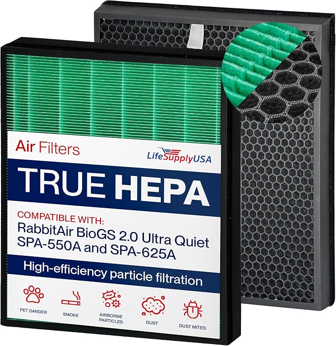 True Hepa + Carbon Pre-Filter Replacement Set Compatible by LifeSupplyUSA